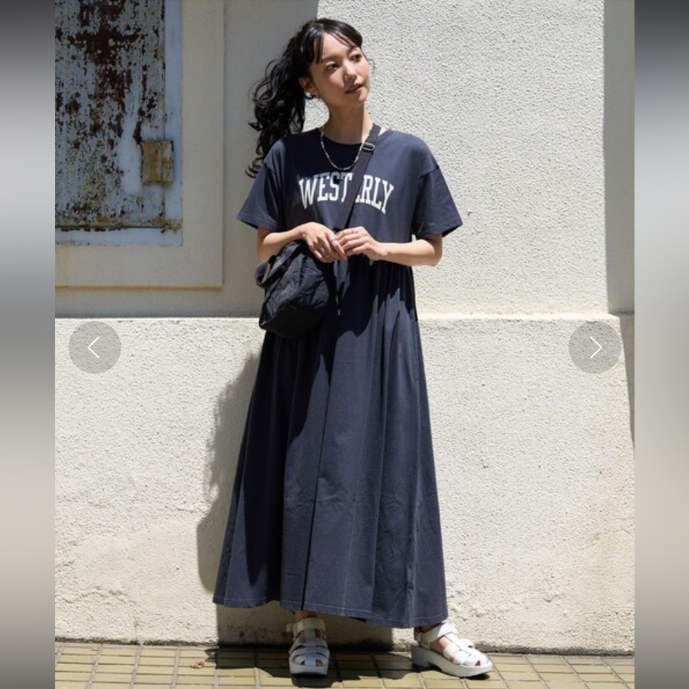 FREAK’S STORE Japan Black Westerly T-Shirt maxi Dress
